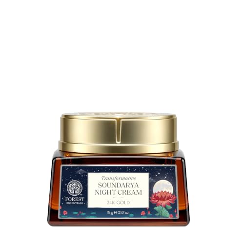 Image of Forest Essentials Bestselling Soundarya Night Cream with 24K Gold | Anti-Ageing Overnight Repair| With Bakuchiol & Hyaluronic Acid | Restorative & Nourishing