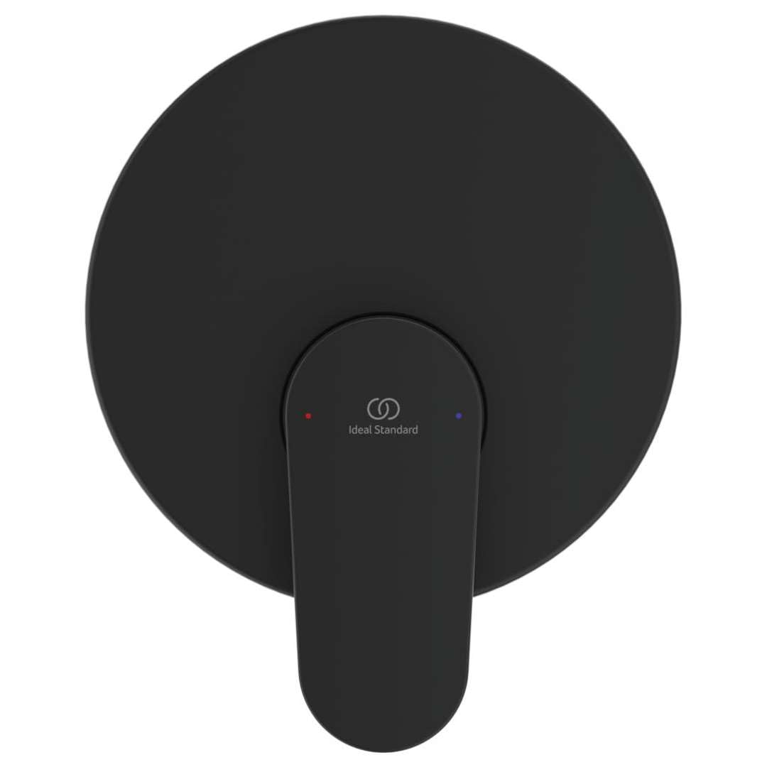 Ideal Standard - Cerafine O, Miscelatore monocomando per doccia ad incasso, Una via, Parti esterne, Nero seta