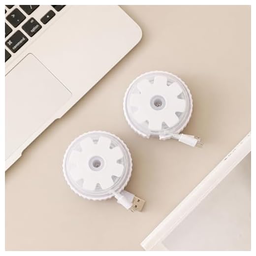 Cable Organizer Winder Box for Charging Cables and Earphones, Portable Cord Storage Reel with Rotating Wire Management Case, Compact Desk Cable Organizer, Black White Options