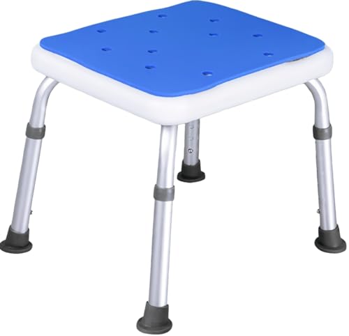 Slystar バスルームスツール 風呂椅子 浴槽内椅子 シャワーチェア パッド入りプラスチック 吸盤付き 滑り止め加工 高さ調節可能 浮かない 軽量 シャワーステップ 半身浴 介護用品 美容院 障害者/高齢者/妊婦 (ダークブルー,小さな足) [並行輸入