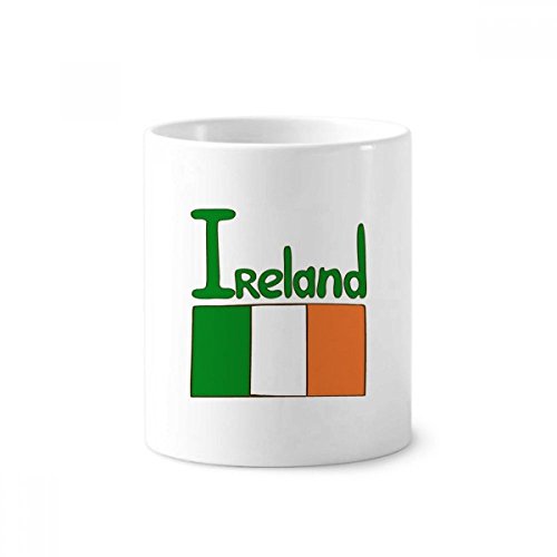 Cadeau tasse blanche Irlande 9.6cm motif drapeau national en céramique
