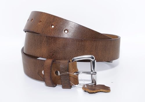 American Handmade Men's Leather Belt Buffalo hide Full Grain 1.5 wide Heavy Duty Work Dress Belt4