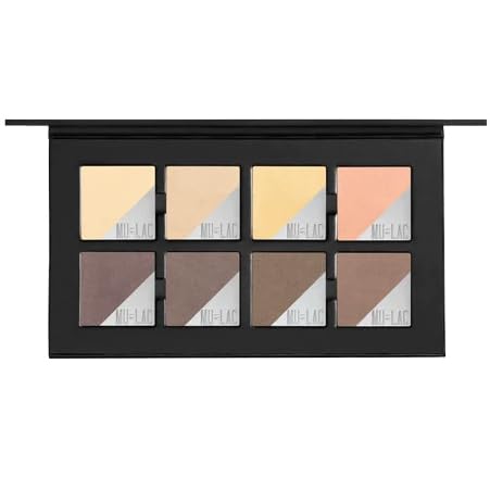 Mulac Cosmetics Contouring and Highlighting Face Palette, crema de Atenas vegana, 8 x 5 g