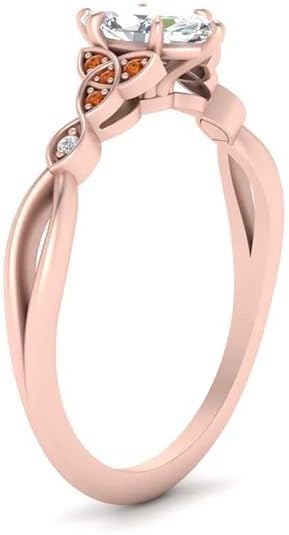 Image of 55Carat Choose Your Gemstone 14k Rose Gold Plated Marquise Shape Petite Engagement Ring Everyday Wedding Jewelry Handmade Gifts for Wife Celtic Knot Split Diamond CZ Birthstone Ring : US Size 4 to 12