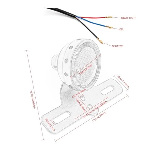 Feu stop arriere moto LED pour virées nocturnes sûres avec support d'immatriculation