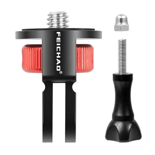 FEICHAO �A�b�v�O���[�h ���j�o�[�T���J�����}�E���g�A�_�v�^�[ 360�x��] 1/4�C���` �X�N�����[�R���o�[�^�[ CNC�A���~�j�E�����^�� GoPro�APocket 2�AX4/3 R�A�N�V�����J�����ɑΉ� (���b�h)