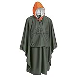 Druckknöpfe an beiden Seiten Pinewood Regenumhang Poncho Gustav, Grün/Orange, One Size