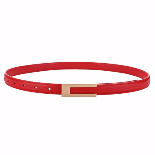 Women’s 0.7″Skinny Genuine Leather Belts for Jeans Pants Dresses Fashion Waist Belt with Gold Buckle2
