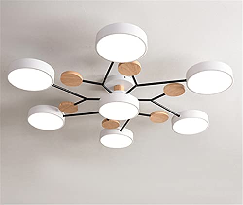 Lustre LED de conception usine au fini blanc épuré pour salle à manger