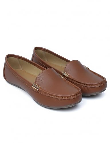 Image of Pluxh Women Ballet Flats | Slip-On Casual & Formal Shoes | Elegant Metal Accent Design, Soft Cushioned Insole with Flexible Anti-Slip Sole | Office Wear, Daily Use & Travel Footwear