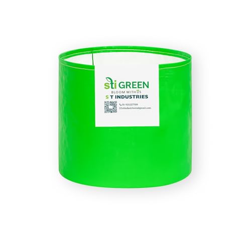 Image of HDPE Grow Bags for Plants 9X9 Inch (Pack of 1) | 260 GSM Heavy Duty UV-Protected Round Green Colour Plant Bags for Terrace and Vegetable Gardening | Strong & Reusable|