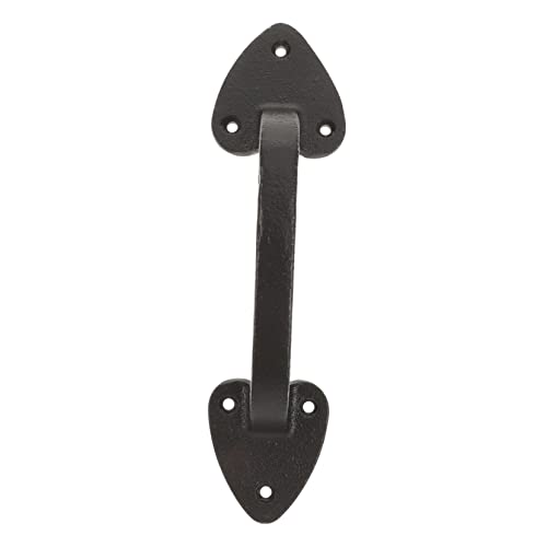 SOPOTUTU Manilla Puerta Corredera de Hierro Negro Antióxido y Resistente Agarre Cómodo para Puertas Interiores y Exteriores de Madera