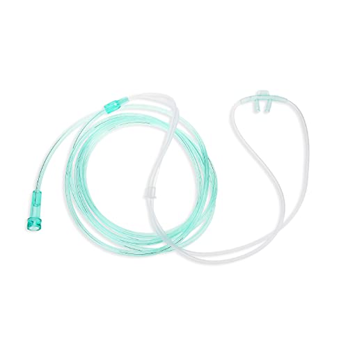 Dealmed Adult Standard Nasal Cannula – Straight with 7 ft (2.1m), Soft Green, Cannula Nasal Tubing for Oxygen, Highly Visible, Kink Resistant, Lightweight Tubing (1 Pack)