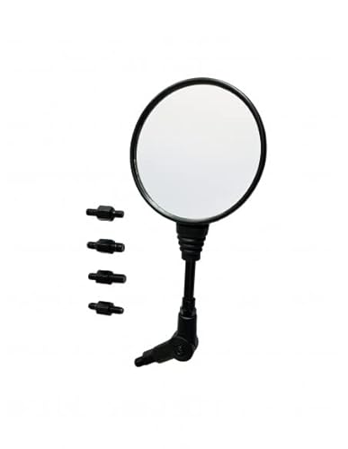 Specchietto universale tondo dx/sx reclinabile nero - E-MARKED