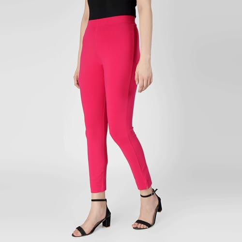 Image of ON&ON Women's Cotton Stretchable Slim Fit Straight Pants Trouser for Casual Wear and Office Wear