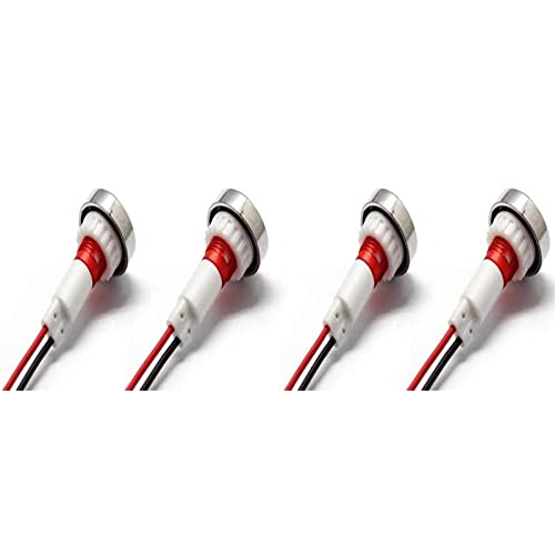 Machswon 4Pcs 230V Ac Led K01A Power Indicator Dash Panel Pilot Indicator Light Red 10Mm Warning Light Indicator Lamp