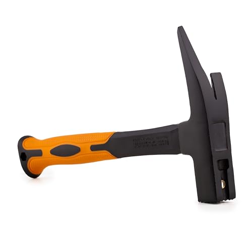 Mivos Martillo de Carpintero e Encofrador 600 g - Martillo de Techador con Cabeza Forjada de Acero al Carbono y Mango de Fibra de Vidrio - Soporte Magnético para Clavos - DIN 7239