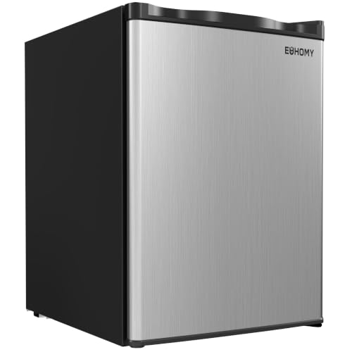 EUHOMY 2.1 Cu.Ft Upright Freezer, Single Door Compact Mini Freezer, Silver