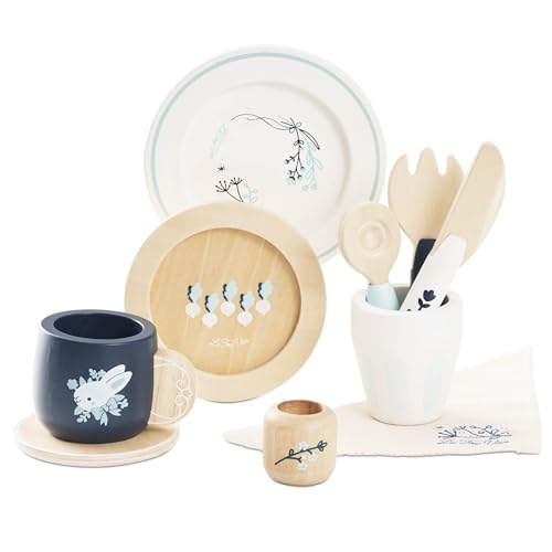 Image of Le Toy Van – Wooden Cutlery Diner Set | 10 Piece Wooden Role Play Toy – Suitable For Age 2+