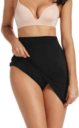 Astound Women Slimming Half Slips Sexy Underdress Tummy Control Body Shaper Mini Skirts Black-image-1