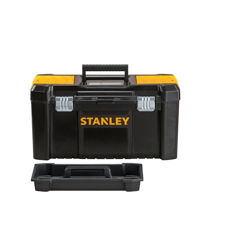 STANLEY Essential Tool Box (19in), Durable Storage Solution with Removable Tote Tray and Organisers, for Parts and Tools Storage, STST1-75521