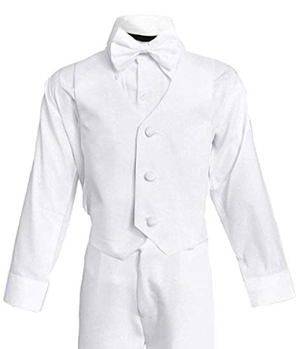 Image of iGirldress Baby /Toddle /Boys Ivory Black Navy Jacket Pants Shirt Bowtie Tuxedo Ring Bearer Suit