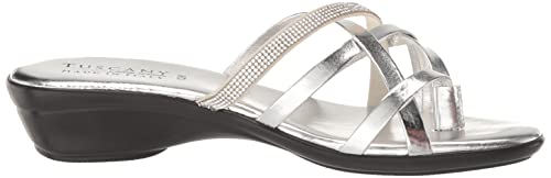 Tuscany By Easy Street Women's Aldina Slide Sandal, Silver, 7 #TOP5
