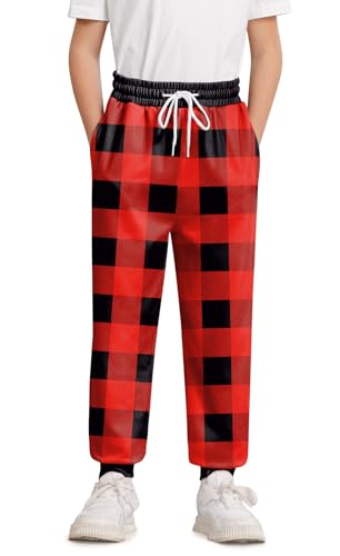 Boys Christmas Ugly Printed Drawstring Jogger Pants with Pockets 5-14 Years