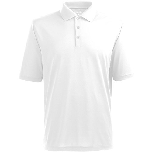 Antigua Men's Pique Xtra-Lite Desert Dry Polo Shirt, White, Small