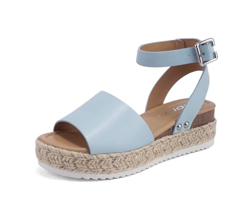 Image of Soda Little Kids /Children /Girls Topic-IIS Espadrille Flatform Wedge Open Toe Sandals