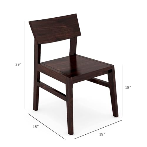 Image of AS Arts Sheesham Wood Round 4 Seater Dining Table Set with Chairs for Home & Dining Room | Solid Wood | Dark Walnut Finish