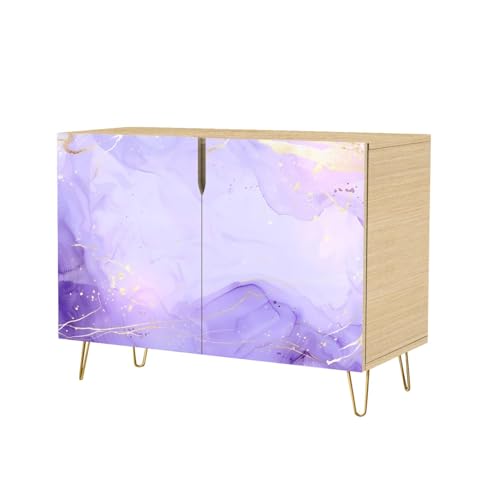 DERUINVAIO Mid Century Sideboard Buffet Kitchen Storage Cabinet Purple Lavender