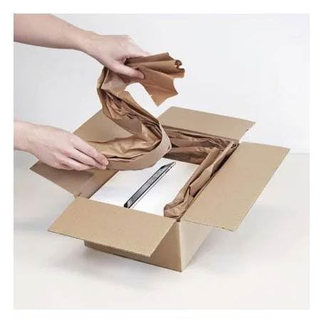 GMS - Papel Relleno Ecológico en Caja Dispensadora Tipo Mecha – 350m, 80 gr/m², Fácil Uso para Mudanzas y Envíos, Caja Dispensadora Compacta (Bobina 11,2Kg + Cajas Disepesadora)