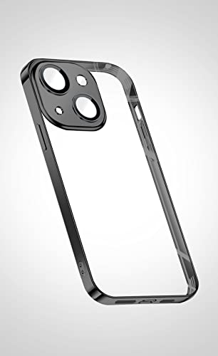 Image of Enflamo Acrylic Hard Clear Back Cover Case For Iphone 14 | With Camera Lense Protection (Black)