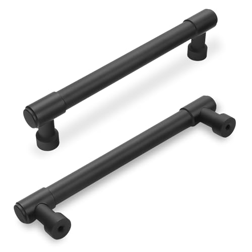 Image of 10 Pack 5 Inch(128mm) Kitchen Cabinet Handles Matte Black Cabinet Pulls Alloy Drawer Pulls Solid Cabinet Hardware