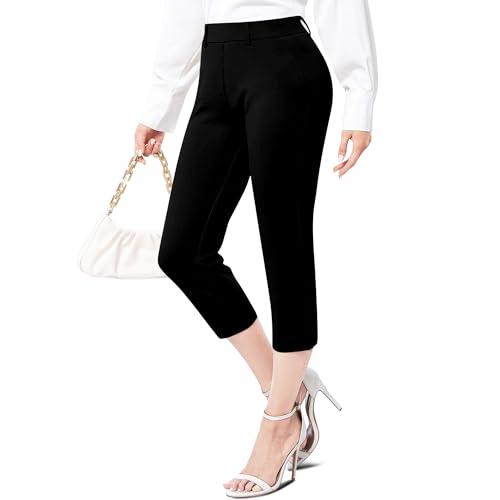 Davena Women's Dressy Capris Dress Pants Business Casual Slim Fit Lightweight Office2