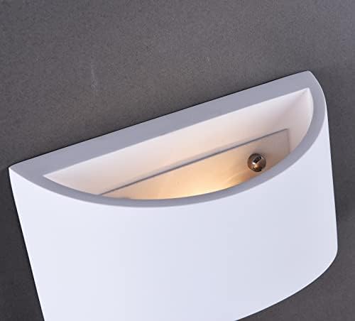 Indoor Modern Plaster Wall Light, Up and Down White Ceramic Paintable Shade, G9 Bulb Cap (Bulb NOT Included), Ideal for Living Room, Kitchen, Bedroom, Hallway, Hotel, B&B