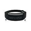 WATERFLY Running Belt Fanny Pack, Runner Race Belt with Bib Clip Black | Breathable, 3 Pocket Waist Bag for Men Women, Phone Holder Fits All Phones for Marathon Jogging Workout Exercise Fitness