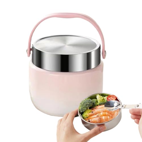 Generisch Recipiente térmico para comida, 1200 ml, de gachas de avena, recipiente aislante portátil a prueba de fugas, para viajes, deportes, camping, pesca, barbacoas al aire libre