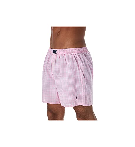 Polo Ralph Lauren Men's Cotton Classic Fit 40's Woven Boxer L169RL L Pink Mini Gingham