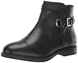 Hush Puppies Women's Bailey Strap Boot, Black Leather, 7 W US