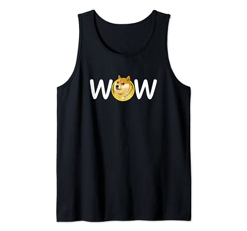 WOW Shibes - DOGE Dogecoin Hold To The Moon Tank Top, Black