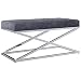 Produktbild vidaXL Bank Sitzbank Sitzhocker Betthocker Garderobenbank Flurbank Polsterbank Beistellbank Sofa Sofabank 97x44x46cm Grau Samt Edelstahl