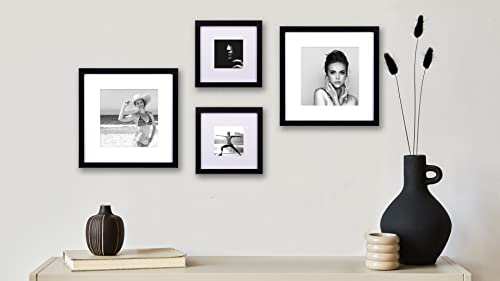 Yaetm 12X12 Picture Frames Black Set Of 4, Square Photo Frame Displays 8X8 With Mat Or 12X12 Without Mat thumb #7