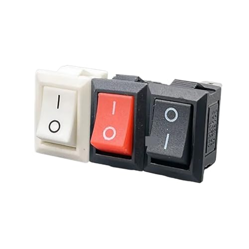 Interrupteur KCD1 rouge 2 broches on-off 6A 220V pour petits appareils lot de 5