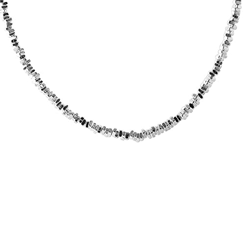 Collier chaîne de gravier brillant en argent sterling, le cadeau idéal pour elle