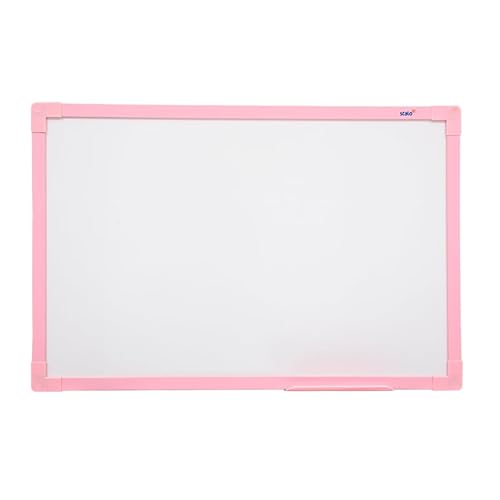 Kit Quadro Branco Moldura MDF REVESTIDO na cor Rosa Soft STALO, 60X40