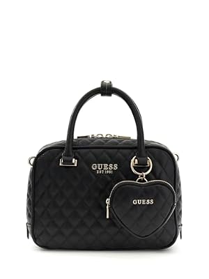 GUESS Atabey Box Satchel, Cartella Donna, Nero, Taglia Unica
