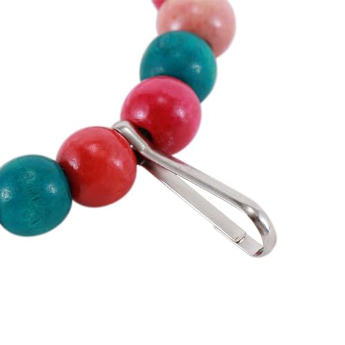 Balanço colorido de contas de pássaro com sinos, balanço de escalada para papagaios, periquito, calo