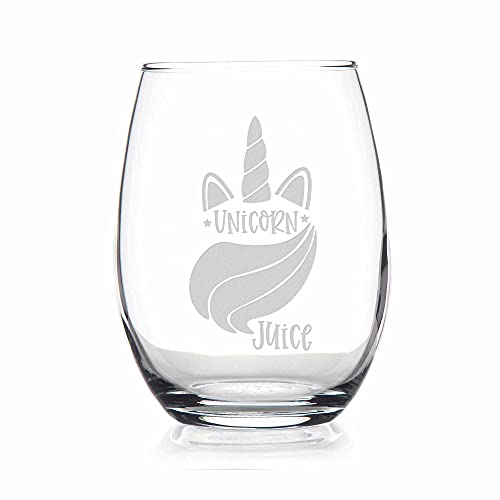 Unicorn Juice Stemless Wine Glass - Unicorn Gift, Funny Gift, Gift For Her, Cute Wine Glass #TOP5